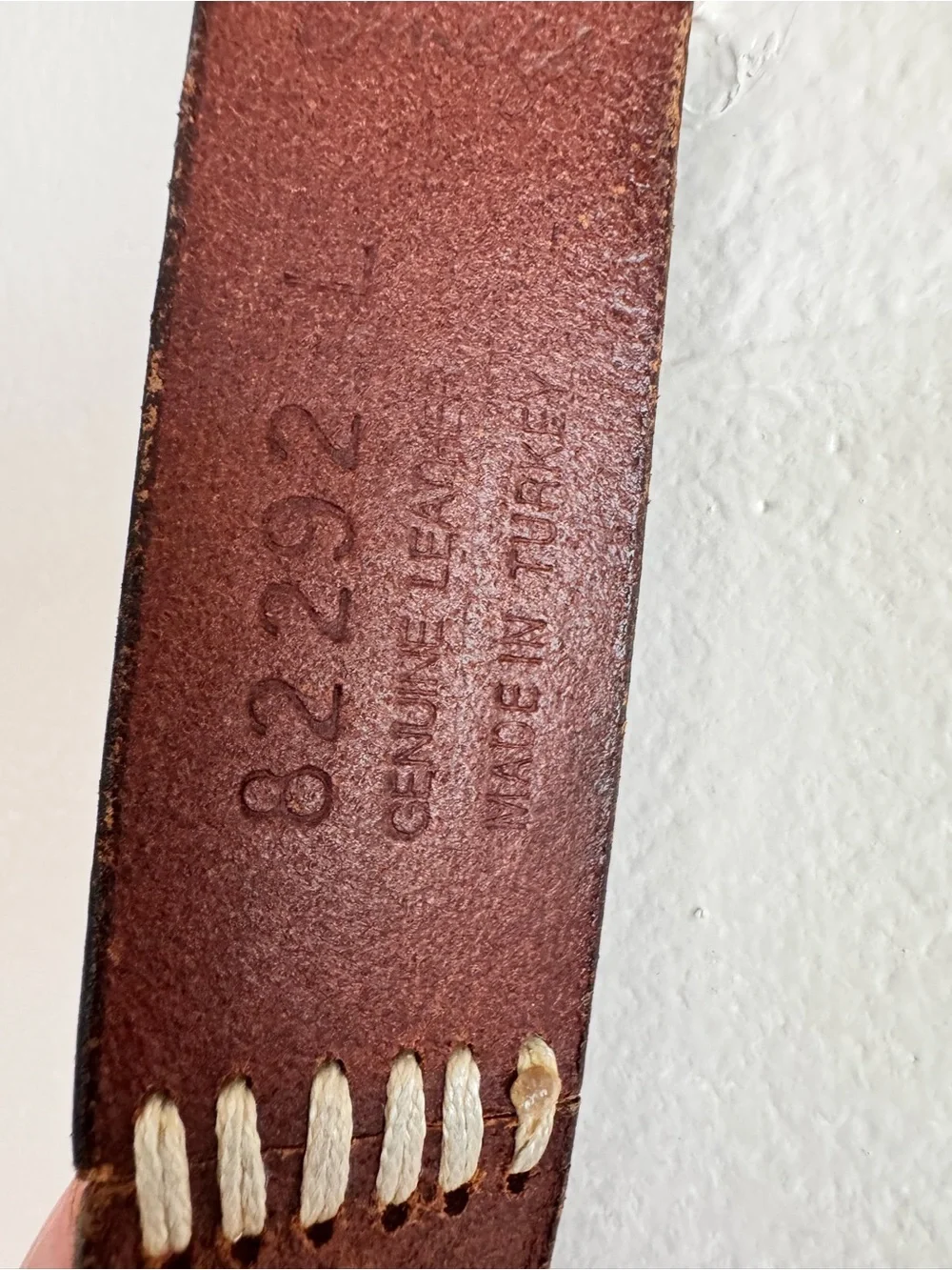 VTG 80’s Omega Southwestern Brown Leather Belt White Stitching made in Turkey  L